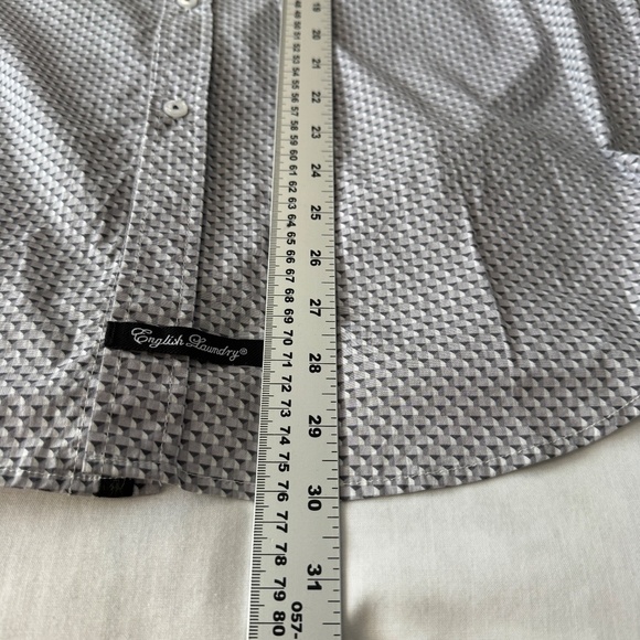English Laundry Long Sleeve Button Up‎ Casual Dress Shirt 3-D Geometric Gray 16 - Picture 14 of 16